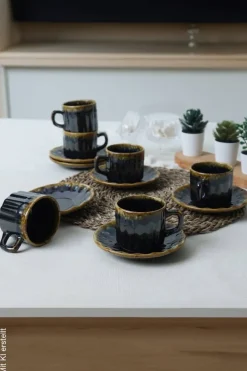 HermiaConcept Teetasse 12-tlg. gold Steingut