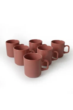HermiaConcept Teetasse 6-tlg. rot Steingut B/T/L/D: ca. 8x8x8x8 cm