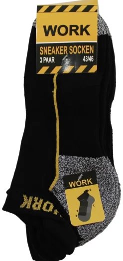 Herren-Socken schwarz 3 Packstücke Größe 43-46
