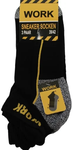 Herren-Socken schwarz 3 Packstücke Größe 39-42