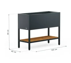 Herstera Garden Hochbeet Deco anthrazit Stahl B/H/L: ca. 100x80x40 cm