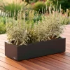 Herstera Garden Pflanzkübel Cube anthrazit Metall B/H/L: ca. 100x25x40 cm