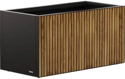 Herstera Garden Pflanzkübel Deco Planter schwarz Metall B/H/L: ca. 100x50x50 cm
