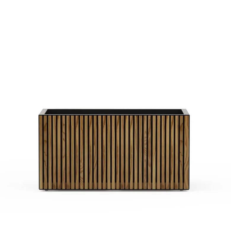 Herstera Garden Pflanzkübel Deco Planter schwarz Metall B/H/L: ca. 100x50x50 cm