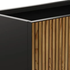 Herstera Garden Pflanzkübel Deco Planter schwarz Metall B/H/L: ca. 100x50x50 cm