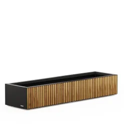 Herstera Garden Pflanzkübel Deco Planter Xic schwarz Holz B/H/L: ca. 150x25x40 cm