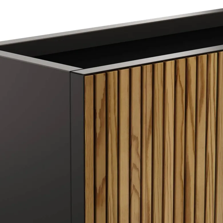 Herstera Garden Pflanzkübel Deco Planter schwarz Holz B/H/L: ca. 120x80x40 cm