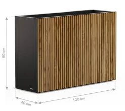 Herstera Garden Pflanzkübel Deco Planter schwarz Holz B/H/L: ca. 120x80x40 cm