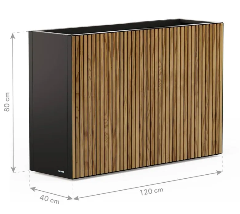 Herstera Garden Pflanzkübel Deco Planter schwarz Holz B/H/L: ca. 120x80x40 cm