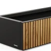 Herstera Garden Pflanzkübel Deco Planter Xic schwarz Holz B/H/L: ca. 100x25x40 cm