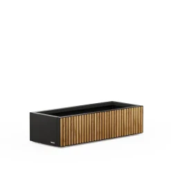 Herstera Garden Pflanzkübel Deco Planter Xic schwarz Holz B/H/L: ca. 100x25x40 cm