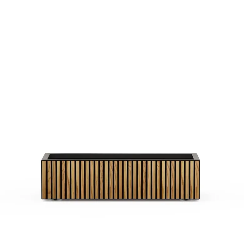 Herstera Garden Pflanzkübel Deco Planter Xic schwarz Holz B/H/L: ca. 100x25x40 cm