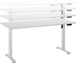 höhenverstellbarer Schreibtisch Ben weiß B/H/T: ca. 137x120x68 cm