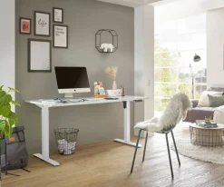 höhenverstellbarer Schreibtisch Ben 2 weiß B/H/T: ca. 160x74x77 cm