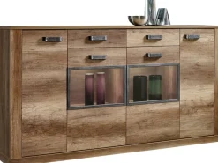Highboard Aalborg Oak Monument Nachbildung Spanplatte B/H/T: ca. 212x112x40 cm