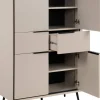 Highboard Arona sand schwarz B/H/T: ca. 90x140x38 cm
