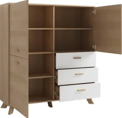 Highboard BASTIAN Eiche weiß B/H/T: ca. 120x131x36,5 cm