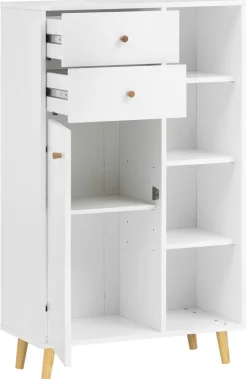 Highboard Bjarne weiß matt B/H/T: ca. 60,2x113,4x33,05 cm