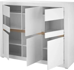 Highboard Chester weiß matt B/H/T: ca. 165x132x42 cm