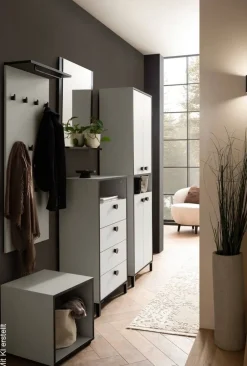 Highboard Edda beige hell B/H/T: ca. 60,2x103,4x33,05 cm