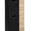 Highboard Emmik schwarz matt Eiche Eiche weiß Nachbildung B/H/T: ca. 59,8x116,9x32,6 cm