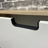 Highboard Emmik weiß matt Eiche Eiche weiß Nachbildung B/H/T: ca. 59,8x124x19,55 cm