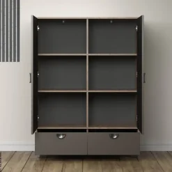 Highboard Fusion Eiche dunkel Nachbildung bronze Optik B/H/T: ca. 120x163x42 cm