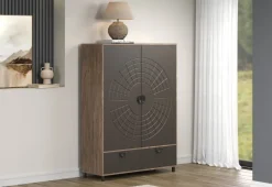 Highboard Fusion Eiche dunkel Nachbildung bronze Optik B/H/T: ca. 120x163x42 cm
