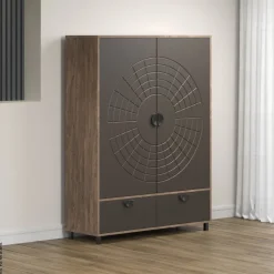 Highboard Fusion Eiche dunkel Nachbildung bronze Optik B/H/T: ca. 120x163x42 cm