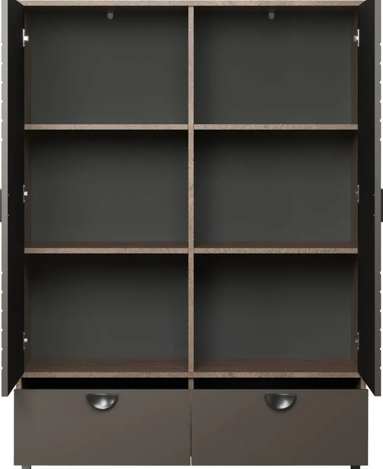 Highboard Fusion Eiche dunkel Nachbildung bronze Optik B/H/T: ca. 120x163x42 cm