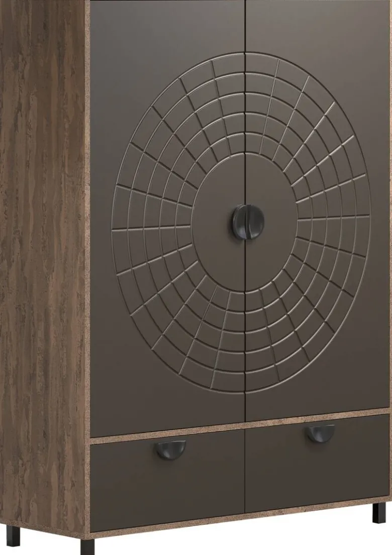 Highboard Fusion Eiche dunkel Nachbildung bronze Optik B/H/T: ca. 120x163x42 cm