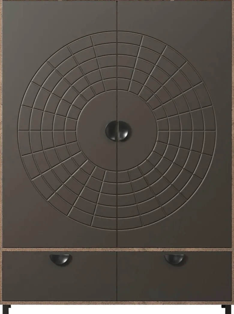 Highboard Fusion Eiche dunkel Nachbildung bronze Optik B/H/T: ca. 120x163x42 cm