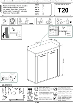 Highboard Jam Eiche Wotan Nachbildung weiß B/H/T: ca. 80x88x35 cm