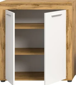 Highboard Jam Eiche Wotan Nachbildung weiß B/H/T: ca. 80x88x35 cm