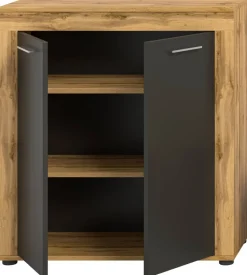 Highboard Jam Eiche Wotan Nachbildung grau B/H/T: ca. 80x88x35 cm