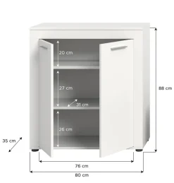 Highboard Jam weiß B/H/T: ca. 80x88x35 cm