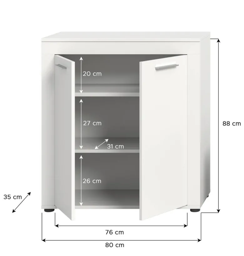 Highboard Jam weiß B/H/T: ca. 80x88x35 cm