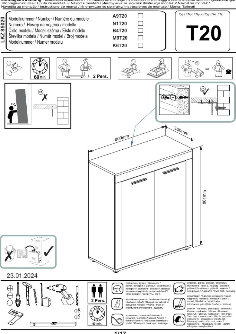 Highboard Jam weiß B/H/T: ca. 80x88x35 cm