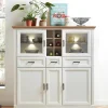 Highboard Jasmin weiß Pinie Nachbildung Eiche Artisan Nachbildung B/H/T: ca. 143x150x42 cm