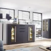 Highboard Loft Two Eiche Artisan Nachbildung Graphit Lacklaminat supermatt B/H/T: ca. 180x133x37 cm