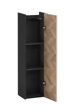 Highboard Lorna mattschwarz Eiche Nachbildung B/H/T: ca. 30,2x106,1x23,4 cm