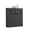 Highboard Mailand anthrazit matt MDF B/H/T: ca. 128x147x40 cm