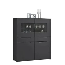 Highboard Mailand anthrazit matt MDF B/H/T: ca. 128x147x40 cm
