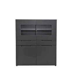Highboard Mailand anthrazit matt MDF B/H/T: ca. 128x147x40 cm