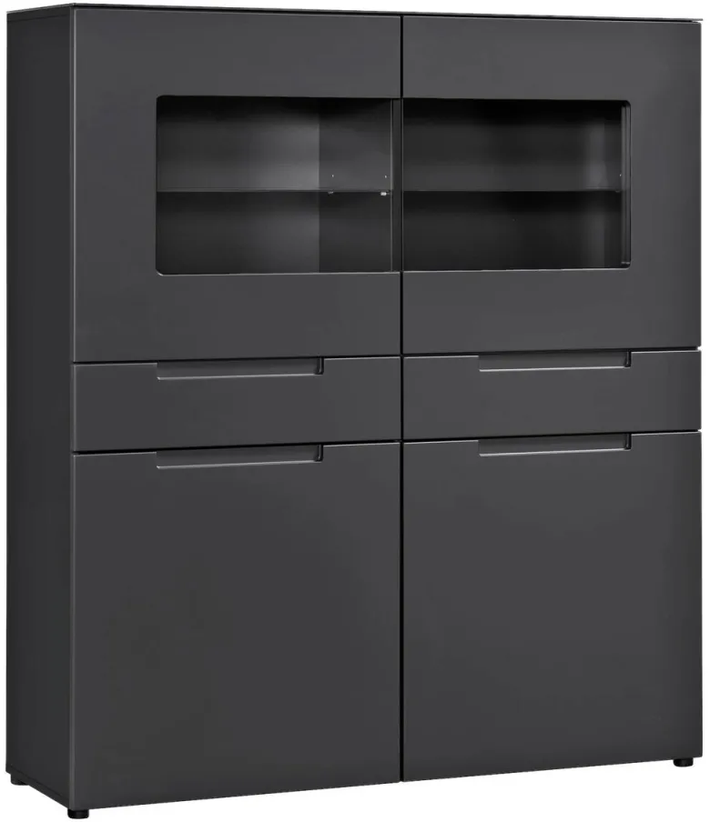Highboard Mailand anthrazit matt MDF B/H/T: ca. 128x147x40 cm