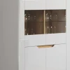 Highboard Marlon Eiche Evoke Coast Nachbildung weiß Hochglanz B/H/T: ca. 96x132x39 cm