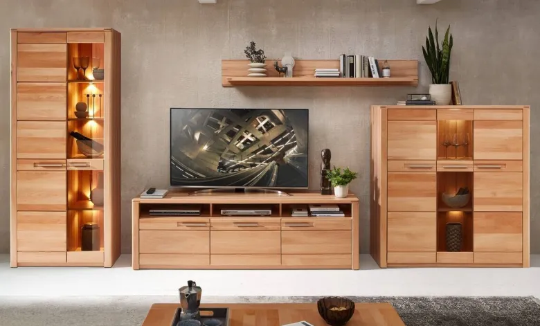 Highboard Nature One buche Nachbildung buche B/H/T: ca. 127x137x40 cm
