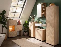 Highboard Piazza Eiche Nachbildung B/H/T: ca. 40,3x90,9x33,05 cm