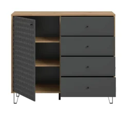 Highboard PRISMA Artisan Oak Nachbildung anthrazit matt B/H/T: ca. 110x96x40 cm