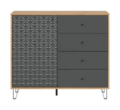 Highboard PRISMA Artisan Oak Nachbildung anthrazit matt B/H/T: ca. 110x96x40 cm